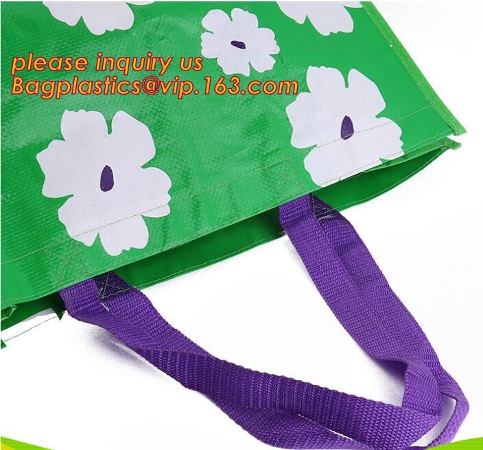 Fashion WaterProof PP Woven Laminated Handle Shopping Bag,fashion laminated reusable pp woven big shopping woven bag
