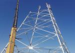 Electricity Tubular Transmission Tower Galvanized / Painted Surface Silver Color