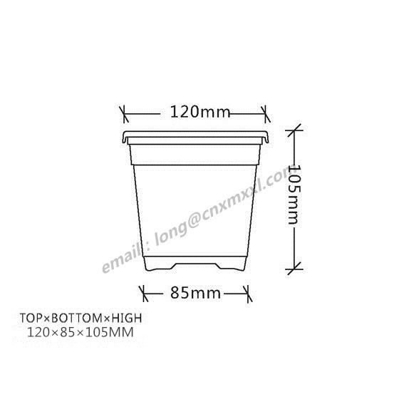75pcs Flexible Sturdy Plastic Flower Pots HDPE Waterproof 6 Inch Plastic Pots