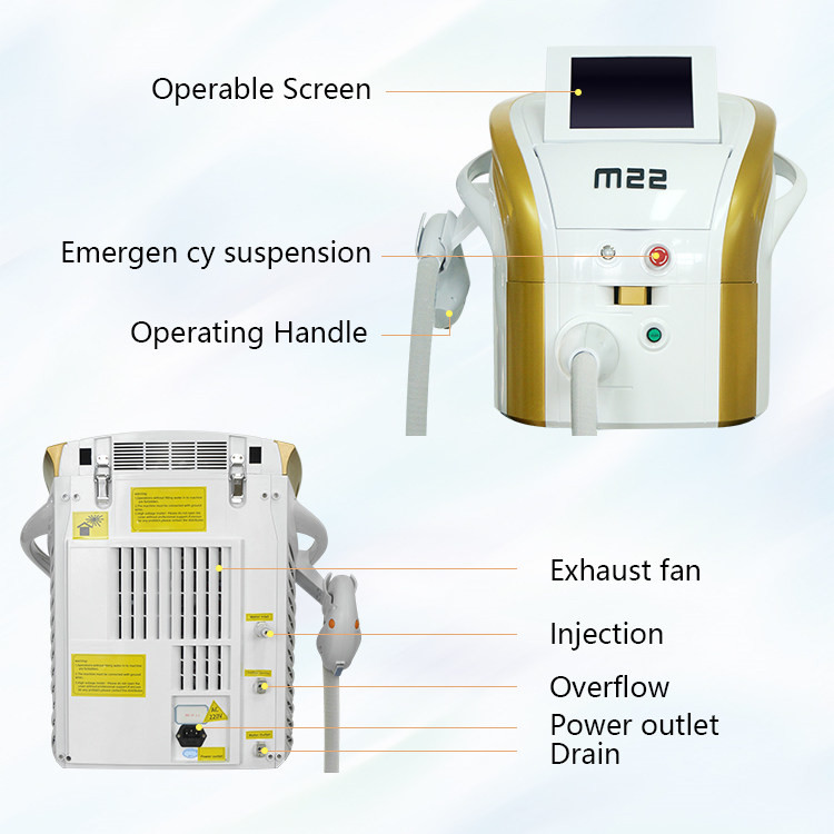 White 430nm IPL Hair Removal Machine 530nm 100W