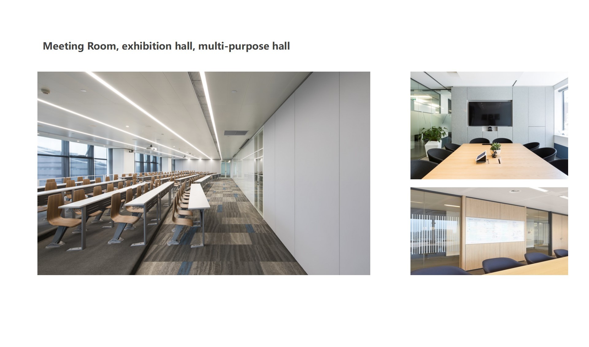 Aluminum Frame Full View Single Glazed Glass Partition Wall for Modern Offices