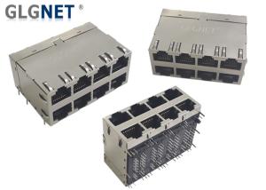 Quality Magnetic 4 Channels 2x4 Stacked 10G RJ45 Connector wholesale