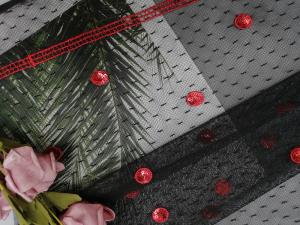 Quality Red Circle Sequin Embroidered Fabric For Lady Evening Dress wholesale