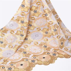 Quality White and gold swiss voile lace in switzerland 2015 for christmas party dress wholesale