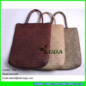 Quality LUDA colored seagrass straw beach bag natural beach towel bag wholesale