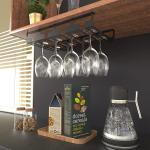 Aluminum Alloy Finish Under Cabinet Stemware Wine Glass Holder Kitchen Storage