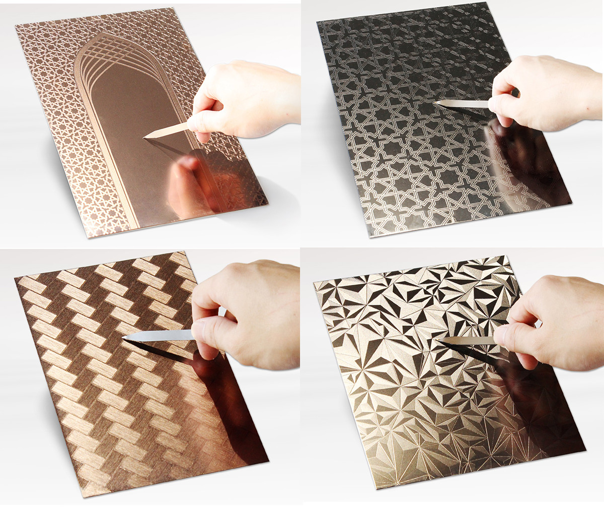 Scratch-Proof Stainless Steel Sheet Embossed Metal Sheet Texture for Kitchen Countertops