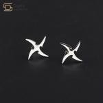 Anime Naruto Titanium Steel Jewelry Shuriken Kunai Symbol Stud Earrings For