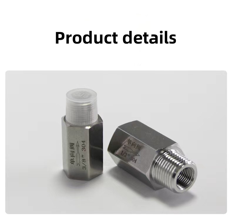 304 Stainless Steel Femal/Male Thread Check Valve Hexagon Check Valve