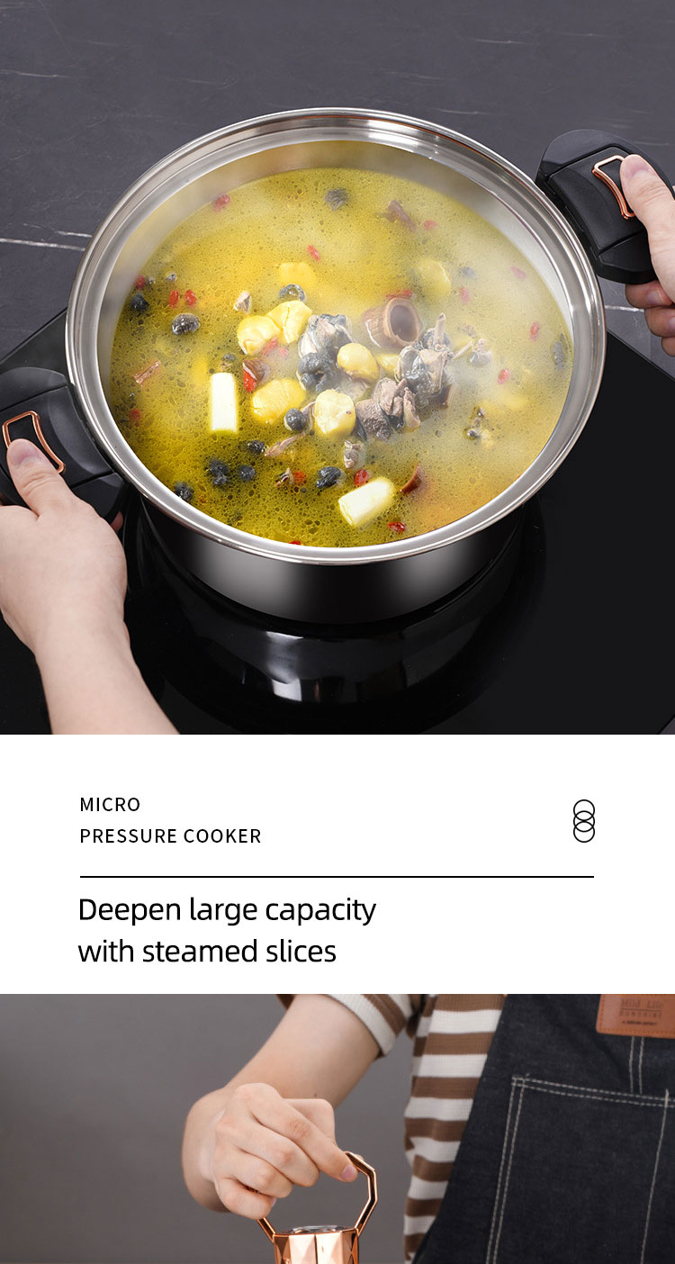 Custom Logo 5L Double Layer Pressure Cooker Stainless Steel With Handle