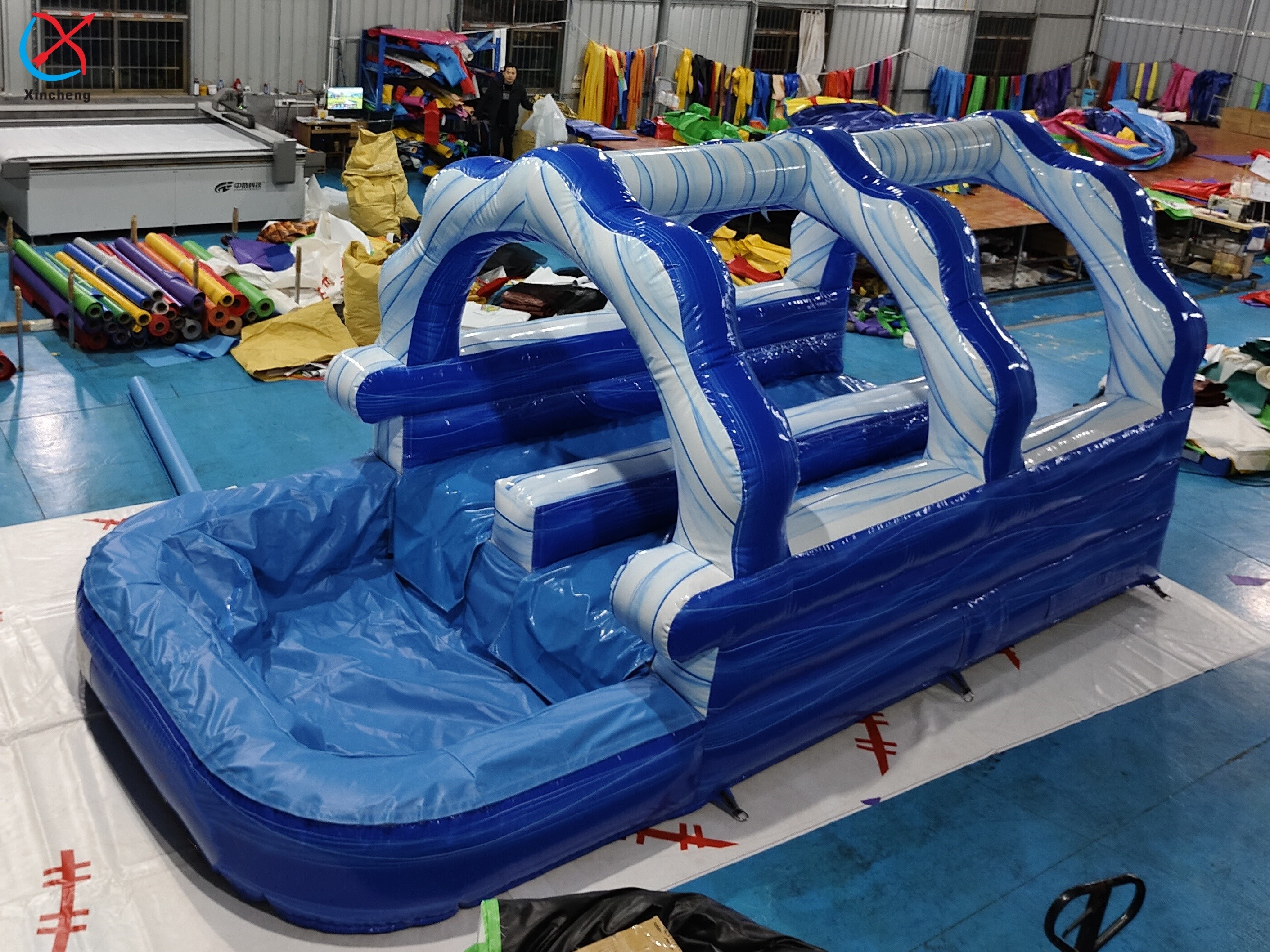 Commercial Inflatable Slip Slide Inflatable Water Double Slides For Outdoor