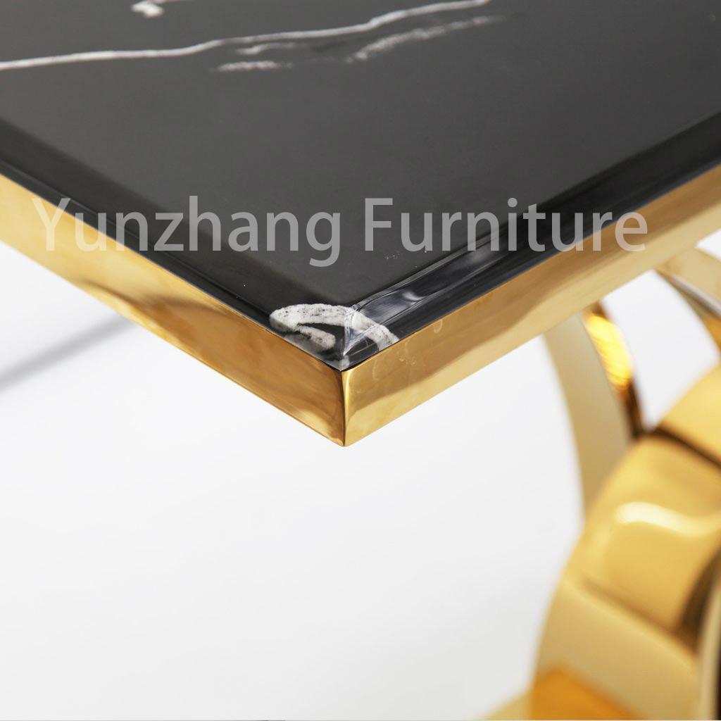 Rectangle Marble Console Table Gold 201 Stainless Steel Base Living Room Set