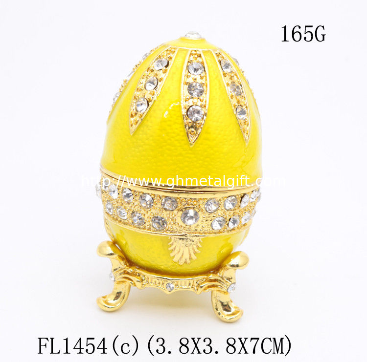 Russian Faberge Easter Egg Vintage Style Easter Egg Box Egg with Rich Enamel Sparkling Rhinestone Jewelry Trinket Box