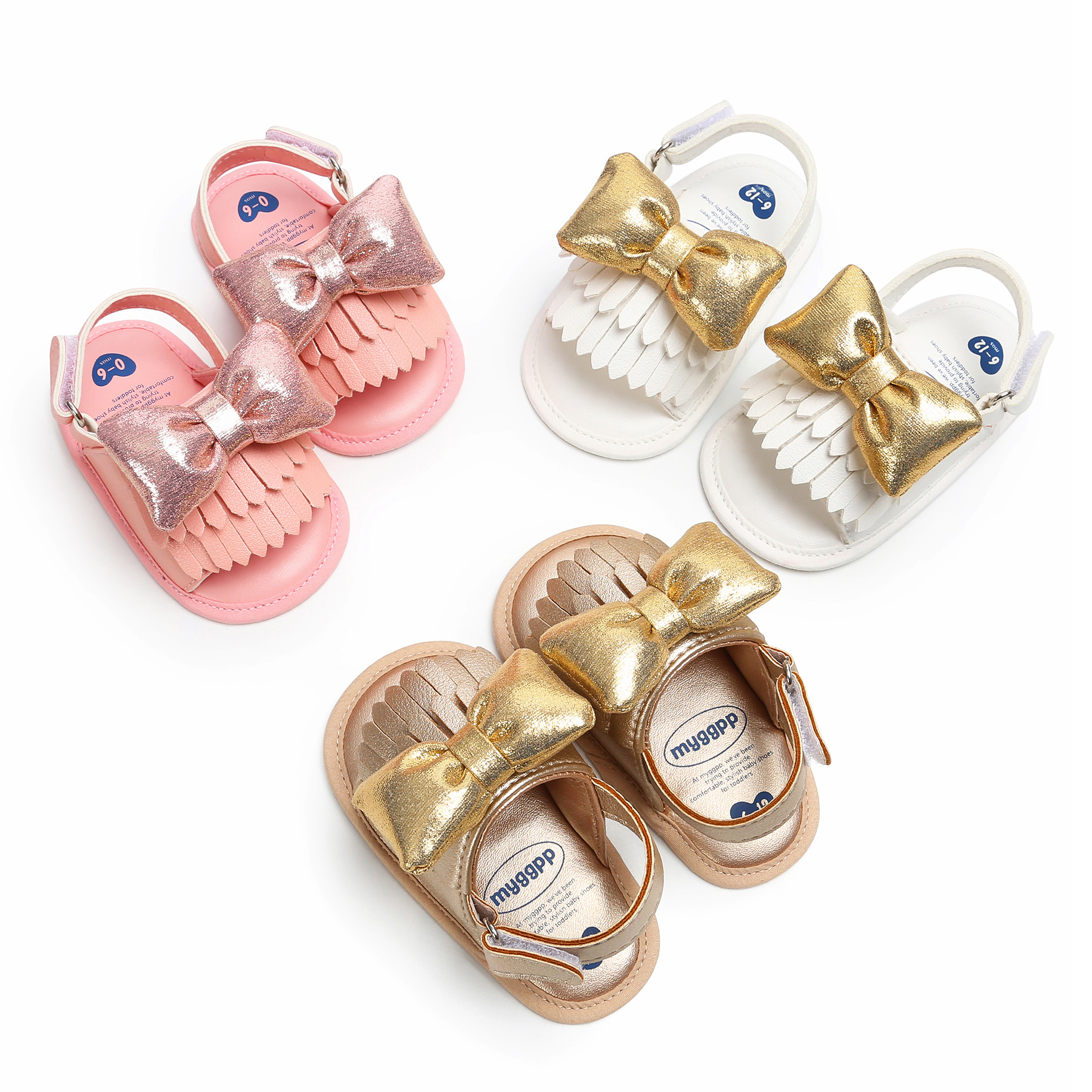 Fashion PU Leather shoes Tassel bowknot infant Prince princess baby leather sandals