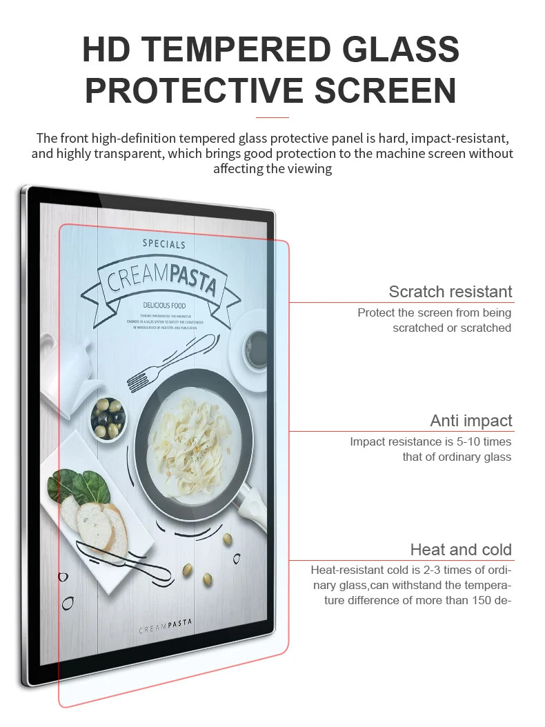 CMS LCD Wall Mounted Digital Advertising Screen And 8GB Storage