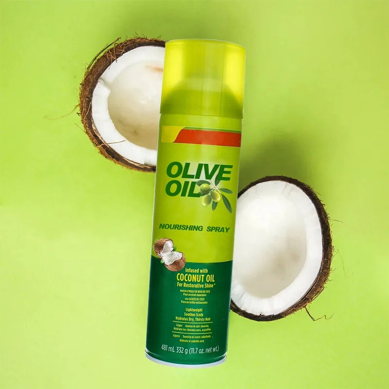 Olive Oil Hair Spray Fiber Holding Heat Protectant Spray For Hair Organic Olive Hair Oil Nourishing Sheen Spray