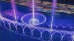 Charming 3D effect horizontal swing music dancing water fountain