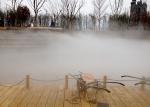 Garden Decoration Misting Lighted Fountain , Indoor Stage Fog Mist Fountain