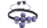 Shamballa Cross Bracelet, Blue Crystal Pave Alloy Beads