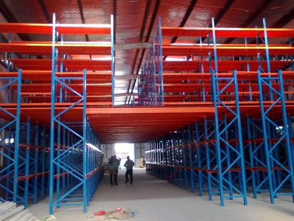 Power Coating Heavy Duty Pallet Shelving , Industrial Racking Shelves Blue