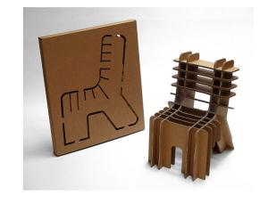 Quality Biodegradable Corrugated Paper Folding Furniture , Home Foldable Paper Chair wholesale