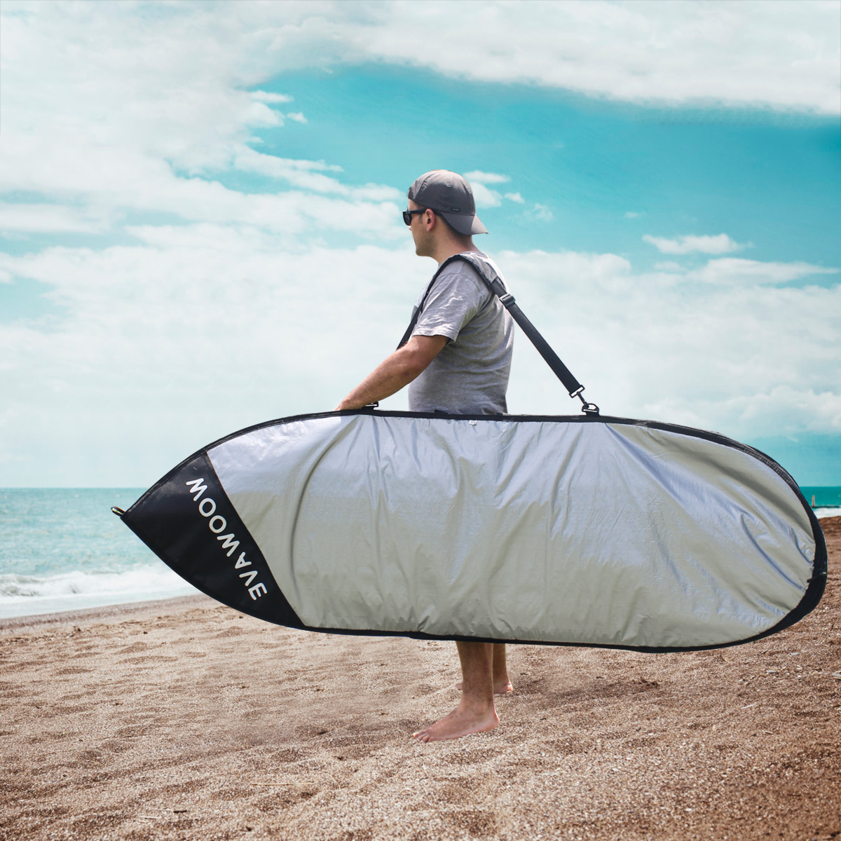 Ocean Waters Surfboard Bag Cover Fits Six-Foot Boards with Fins and Keeps Them Safe
