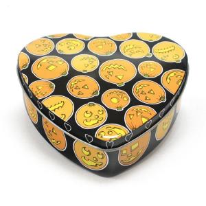 Quality Set Of 5 Halloween Pumpkin Heart Tins wholesale
