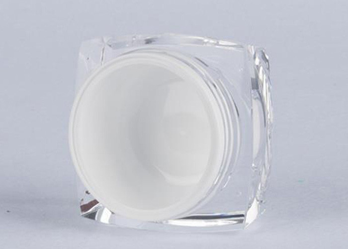 Double Wall 30g 60g Acrylic Face Cream Jars ISO FDA With Black Screw Cap