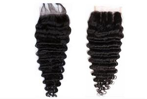 Quality Long Lasting Deep Wave Lace Top Closure Hair Ear To Ear No Mixture wholesale