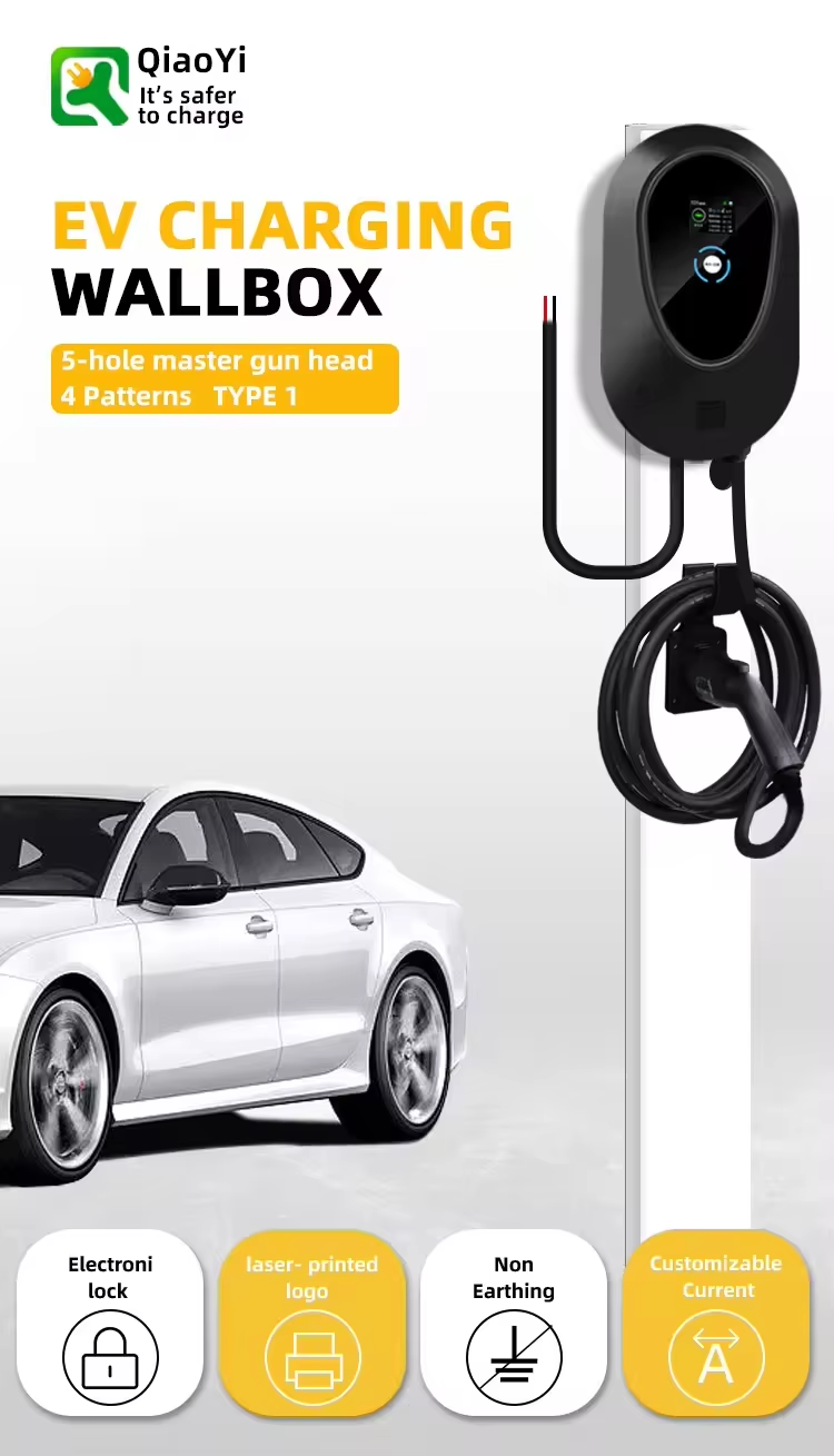 Energy Car Charging Post 220V 7kw 11kw 22kw Type1 Wall Mounted EV Charging Station