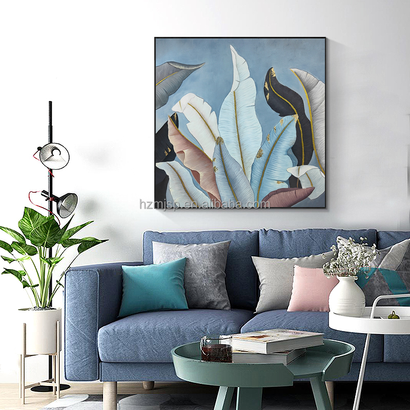 NO Original Customized Flower Colorful Hand Painted Canvas Oil Painting for Modern Home Decor 6 Color Print Method
