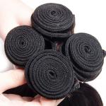 9A Unprocessed Indian Human Hair Bundles Straight 12''- 32'' , Natural 1b Black