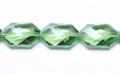 Light Green Glass Faceted Slabs, 15 Beads Per Strand