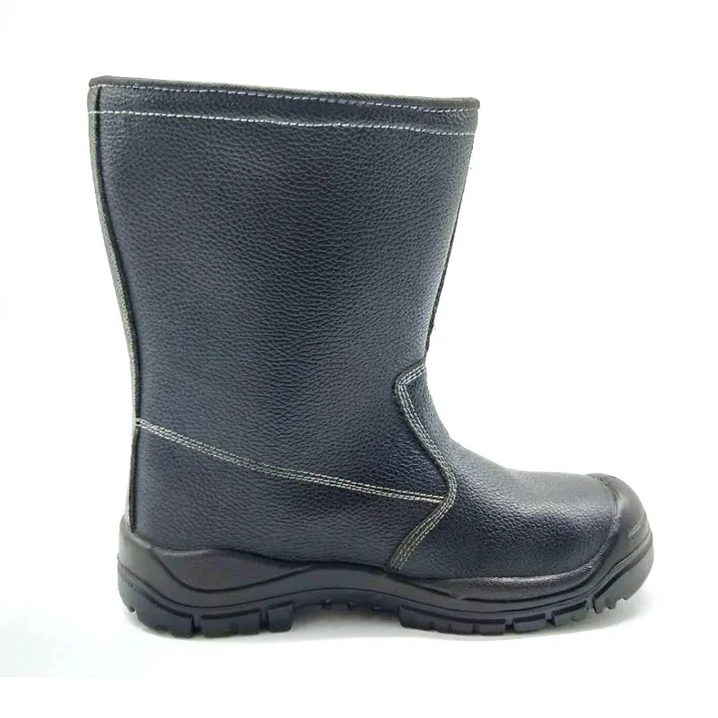 Steel Toe / Steel Plate Welding Safety Shoes Pure Leather High Ankle Shoes For Men