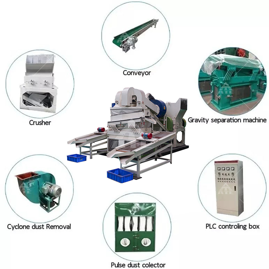 Scrap Copper Wire Separator Machine Copper Cable Granulator Aluminium Wire Recycling Machine