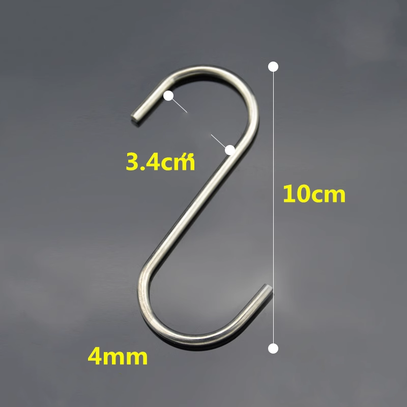 Stainless Steel S Hooks with Black Oxide Finish INCH Measurement System and Heavy-Duty Design