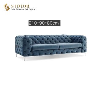 Quality 3 Seater Modern Upholstered Sofa Set Fabric Crushed Velvet Sofas 2.1m length wholesale