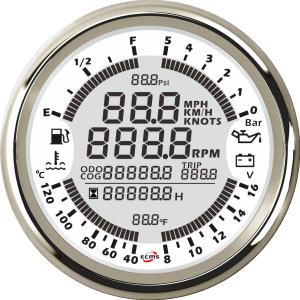 Quality Black 85mm 16V 5Bar Multi Function Boat Gauges Yacht Instrument wholesale