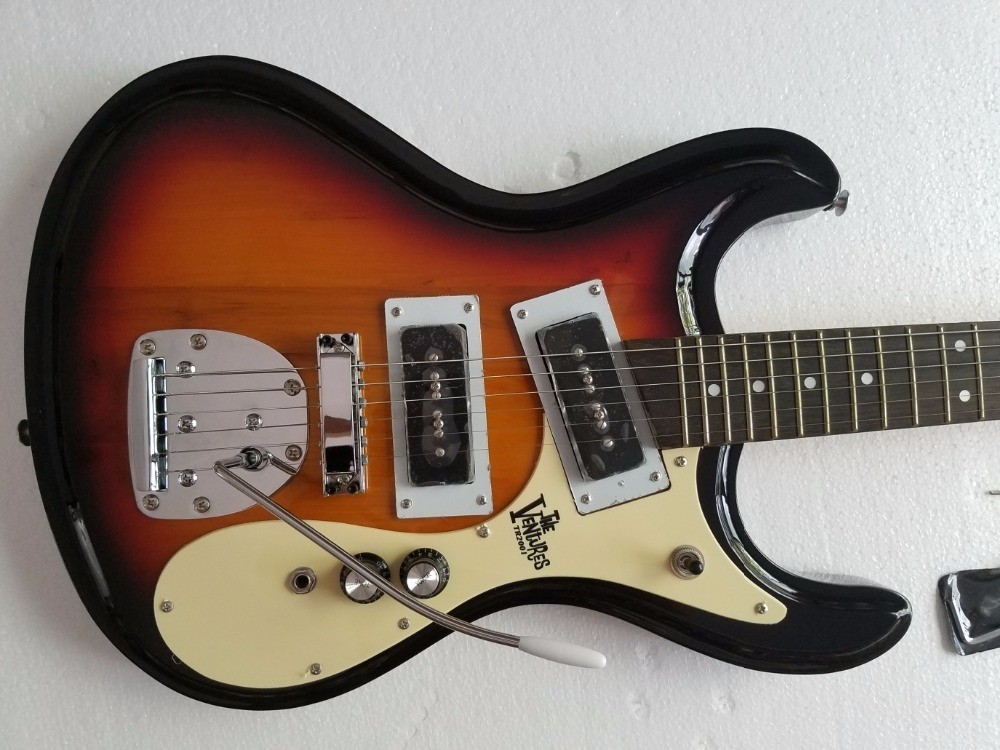 Custom Mosrite Electric guitar JRM Johnny Ramone Guitar with Water Ripple in Green Color