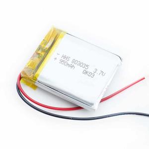 Quality MSDS PL803035 950mAh 3.7Volt Deep Cycle Polymer Battery wholesale