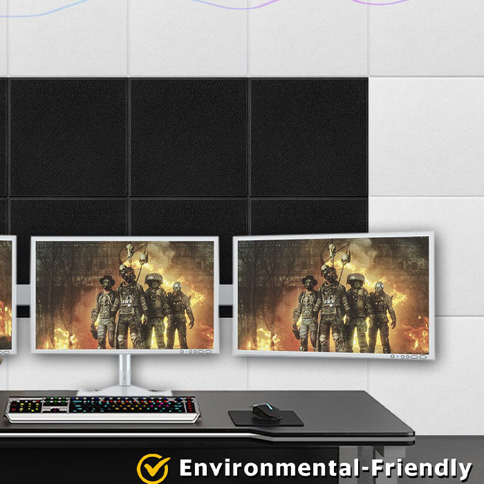 Control Reverb Felt Wall Panels Odorless 9mm Black Polyeater Fiber Acoustic Panels