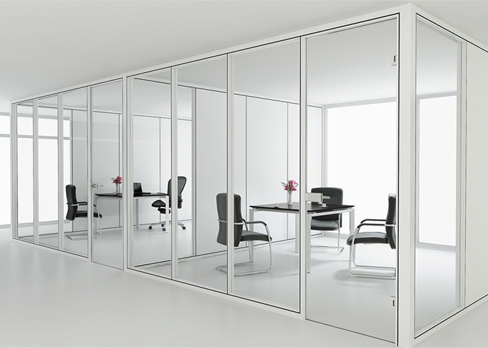 Customized Glass Partition Featuring High-transparency Glass Materials With Aluiminum Frame