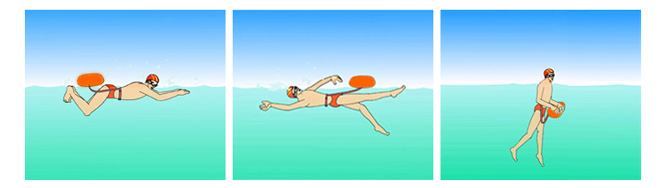 High Visible Inflatable Open Water Swimming Buoy 49*28cm With Belt