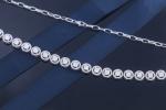 S925 Sterling Silver CZ Tennis Necklace For Engagement Gift