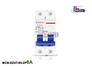 Quality 6Amp Double Pole Circuit Breaker / Plastic Small C Curve Circuit Breaker wholesale