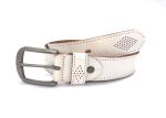 White 1-1/2“ Mens Casual Leather Belt With Logo Custom