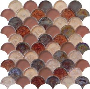 Quality Brown red luxury style water waving glass mosaic wholesale