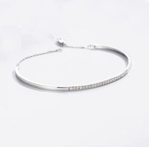 Quality The Night &amp; Day 18K Gold Diamond Bangle 0.23ct Extension Chain Contrast Color Series wholesale