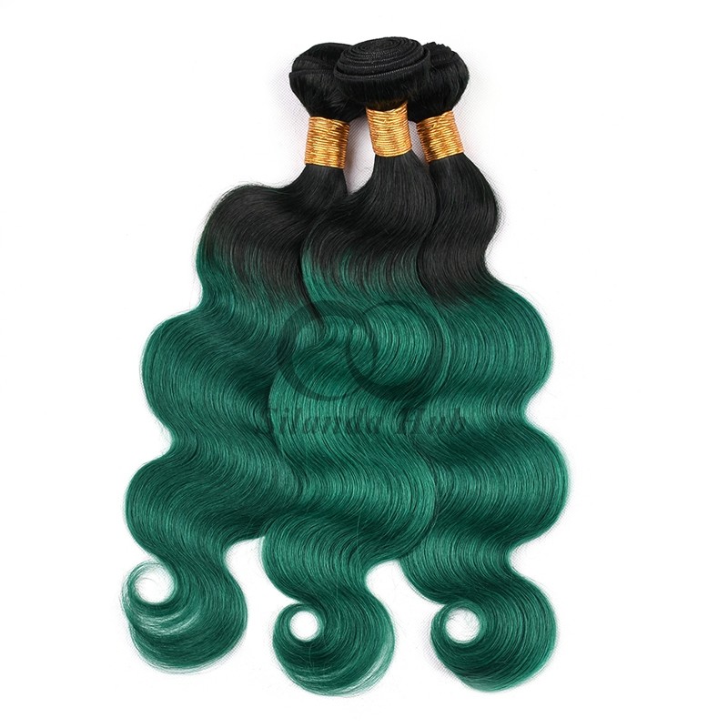 #T1B/Green Body Wave Remy Human Hair Bundles Sew In Weave Bundles Brazilian Bundle Deals