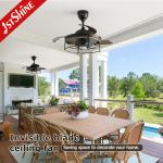42 Inches Farmhouse E27 Modern LED Invisible Ceiling Fan Retractable Blade